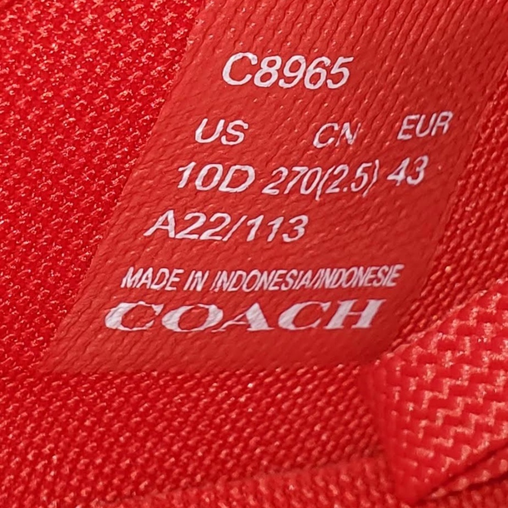 EUC Coach Low Top Sneakers Men's 10D Miami Red (Rare Color) Signature Logo C8965 - Picture 5 of 12